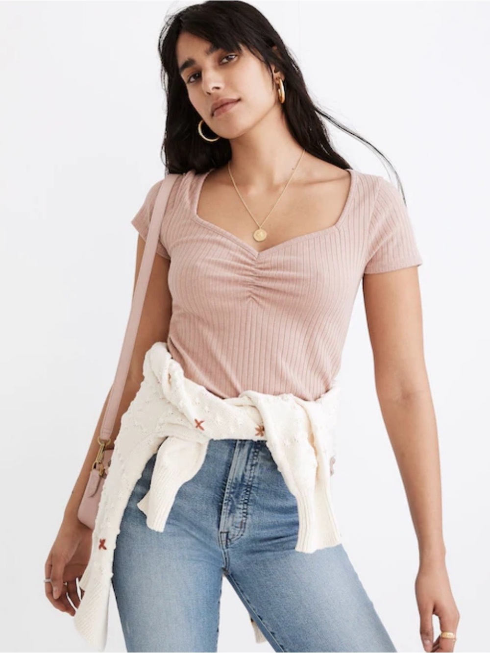 Madewell ribbed sweetheart tee